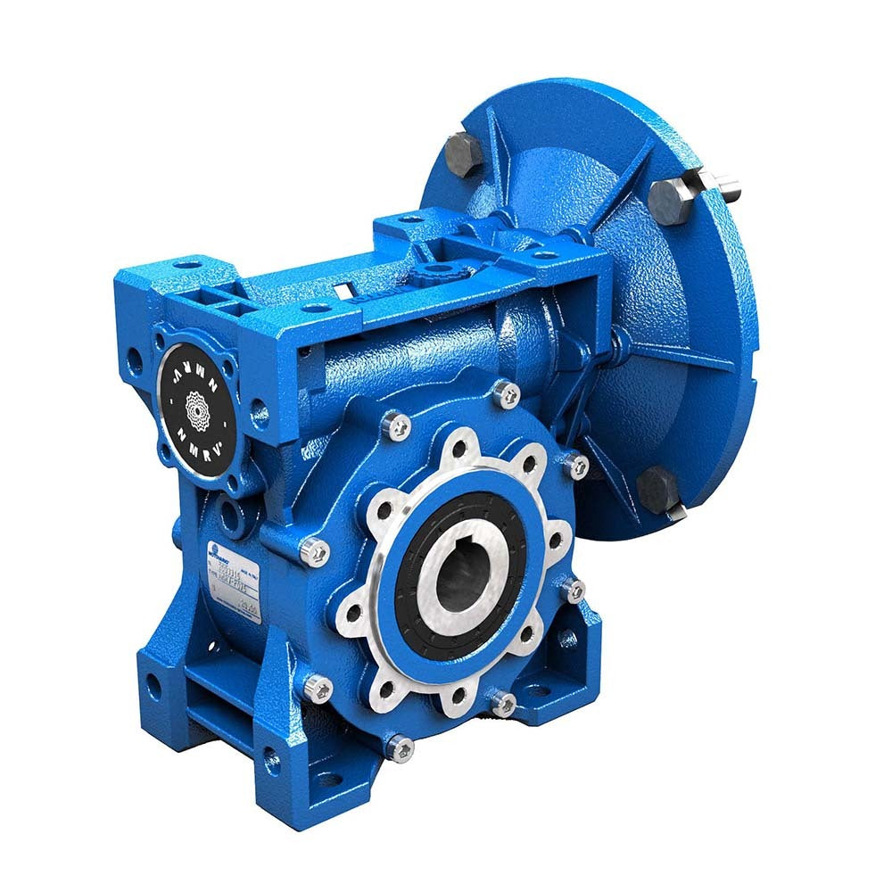 NMRV050 25:1 Worm Gearbox - 25mm Hollow Output Bore, IEC 71/80 Input, Aluminium